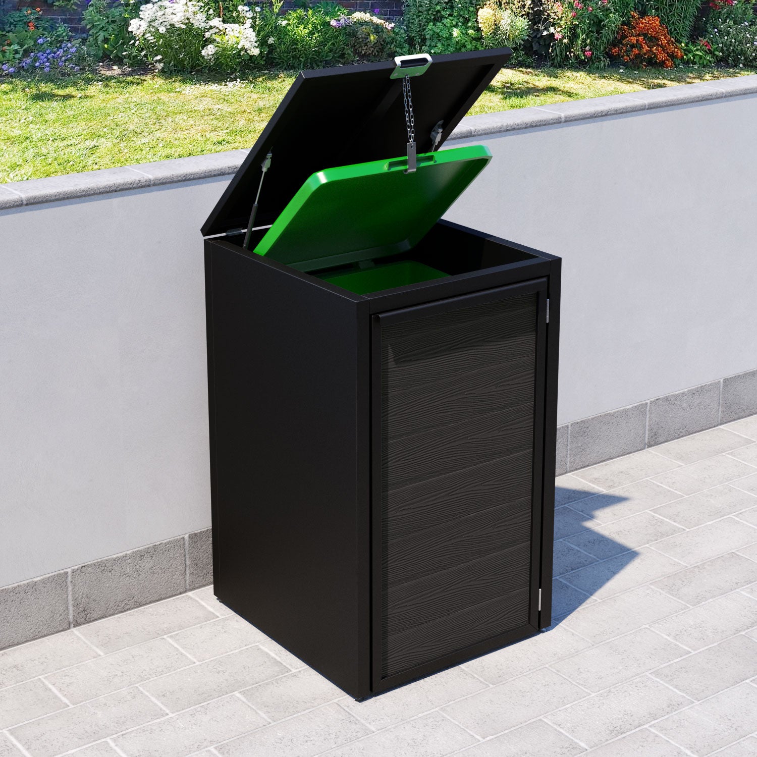 Black 1 Bin Store with Classic Door Slat