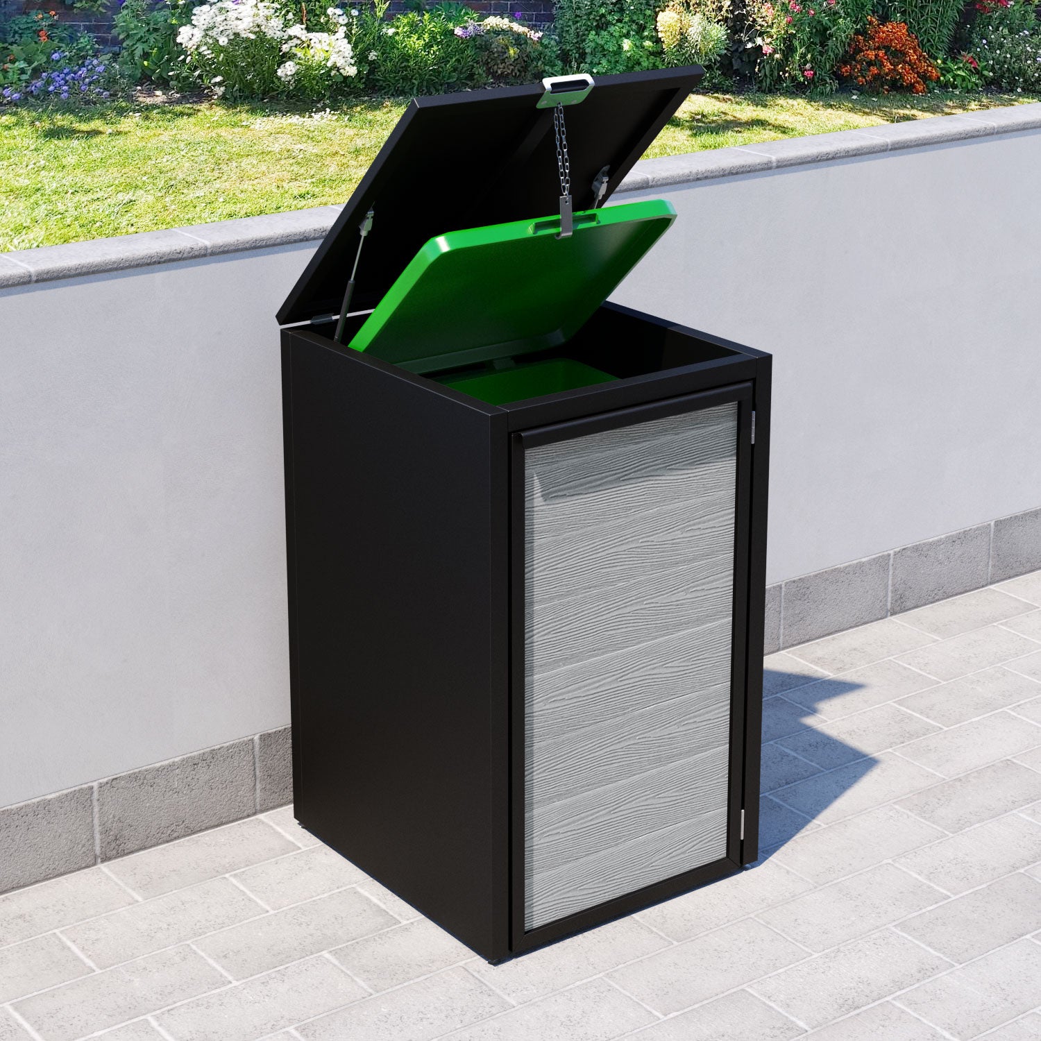 Black 1 Bin Store with Classic Door Slat