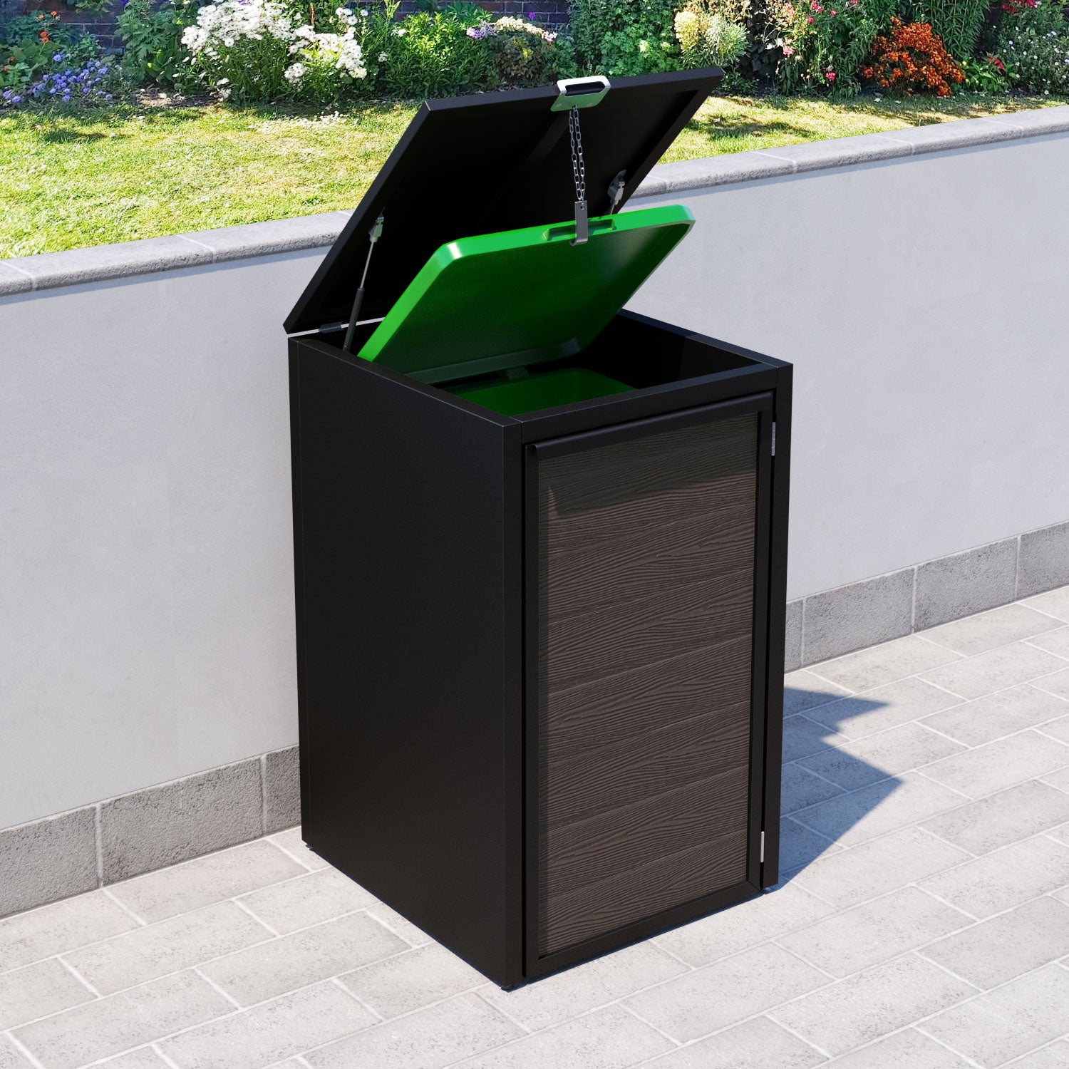 Black 1 Bin Store with Classic Door Slat