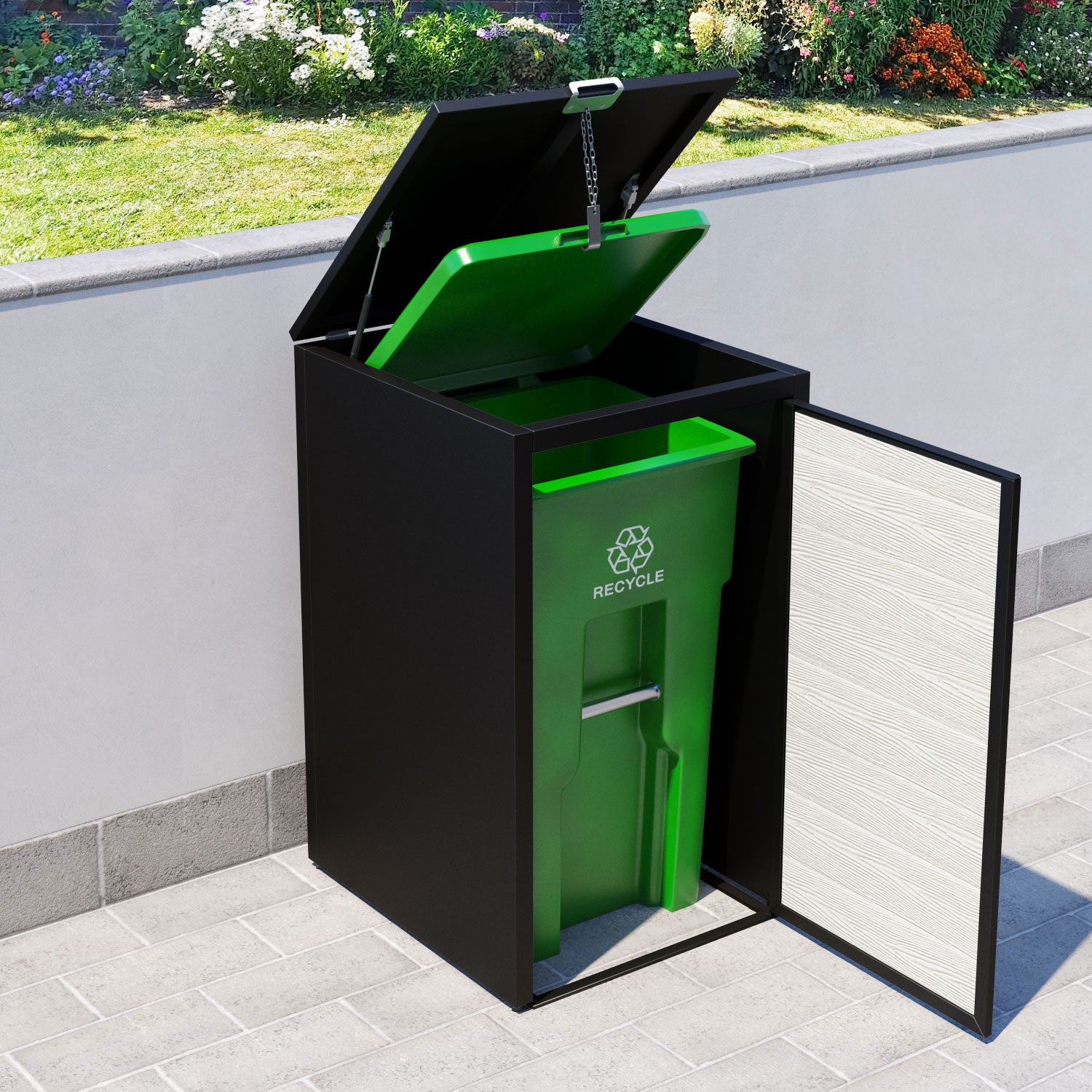 Black 1 Bin Store with Classic Door Slat