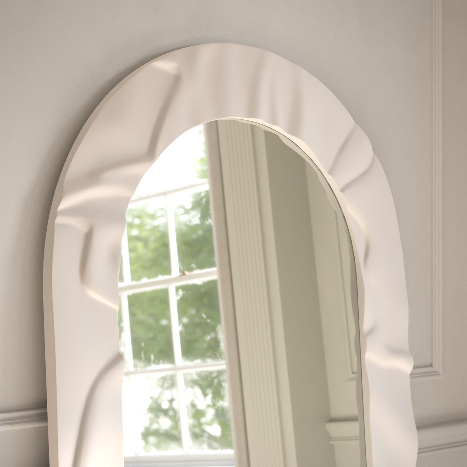 Cloud Framed Arched Full-Length Leaner Mirror