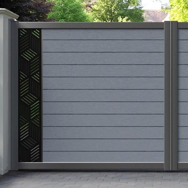 Fusion Cubed Straight Top Driveway Gate - Anthracite - End Screen