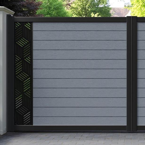 Fusion Cubed Straight Top Driveway Gate - Anthracite - End Screen