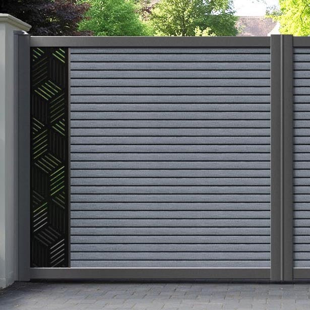 Hudson Cubed Straight Top Driveway Gate - Anthracite - End Screen