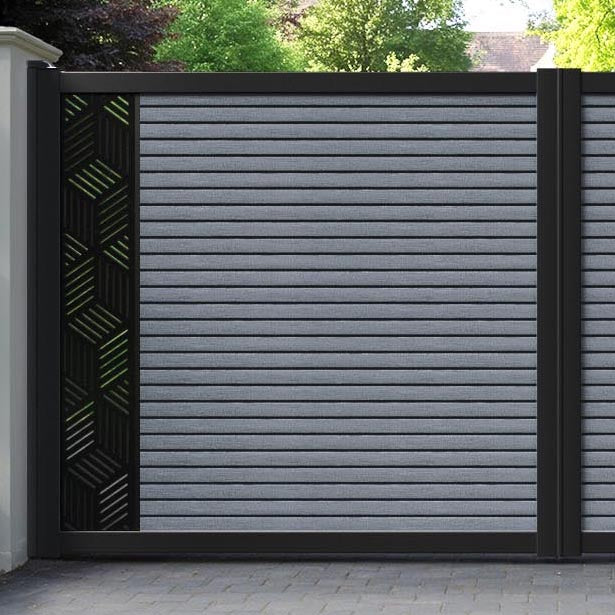 Hudson Cubed Straight Top Driveway Gate - Anthracite - End Screen