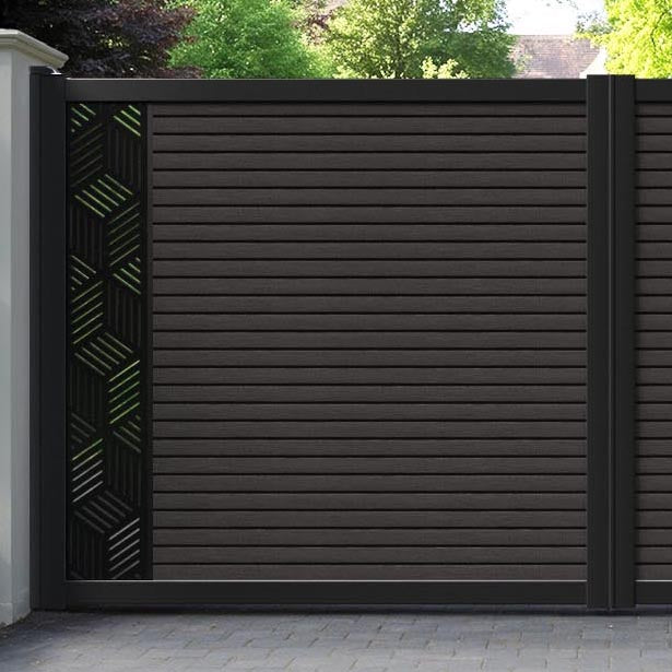 Hudson Cubed Straight Top Driveway Gate - Dark Oak - End Screen