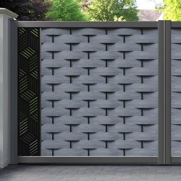 Ripple Cubed Straight Top Driveway Gate - Anthracite - End Screen
