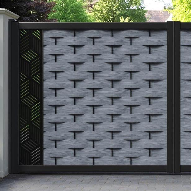 Ripple Cubed Straight Top Driveway Gate - Anthracite - End Screen