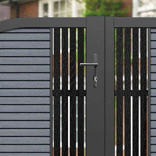 Hudson Aspen Curved Top Driveway Gate - Anthracite - Middle Screen