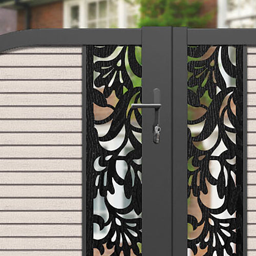 Hudson Heritage Curved Top Driveway Gate - Mid Stone - Top Screen