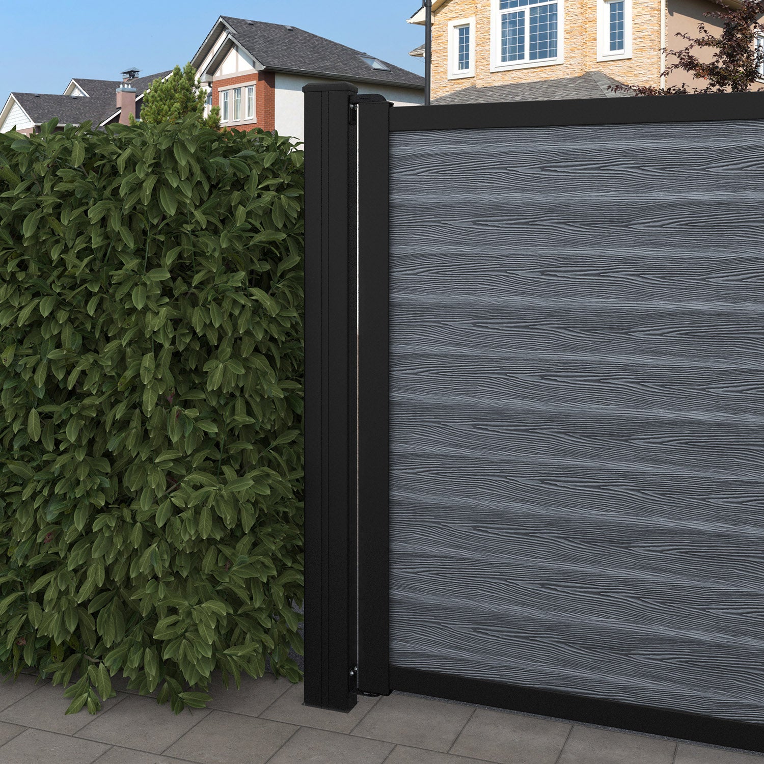 Classic Anthracite Straight Top Driveway Gate