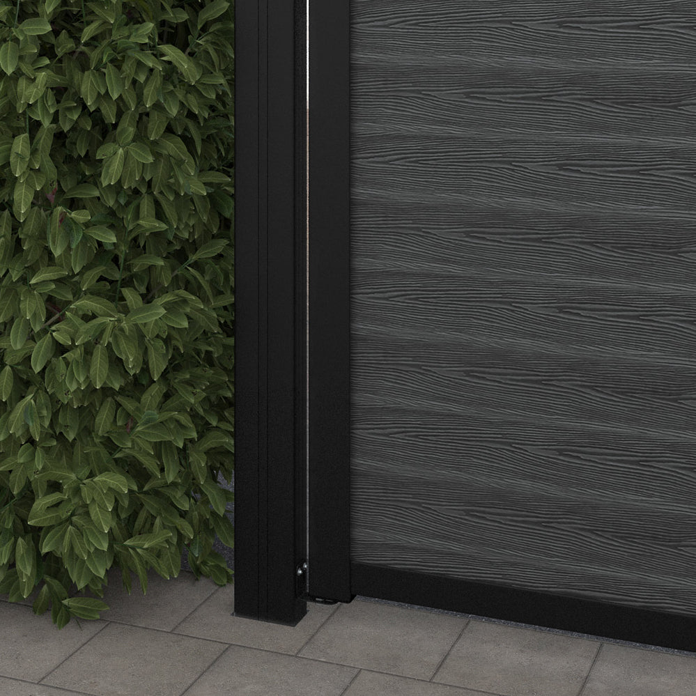Classic Kumo Split Screen Straight Top Driveway Gate - Dark Grey - Top Screen