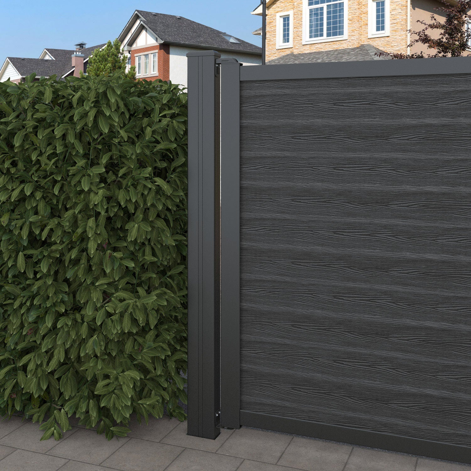 Classic Poppy Curved Top Driveway Gate - Dark Grey - End Screen