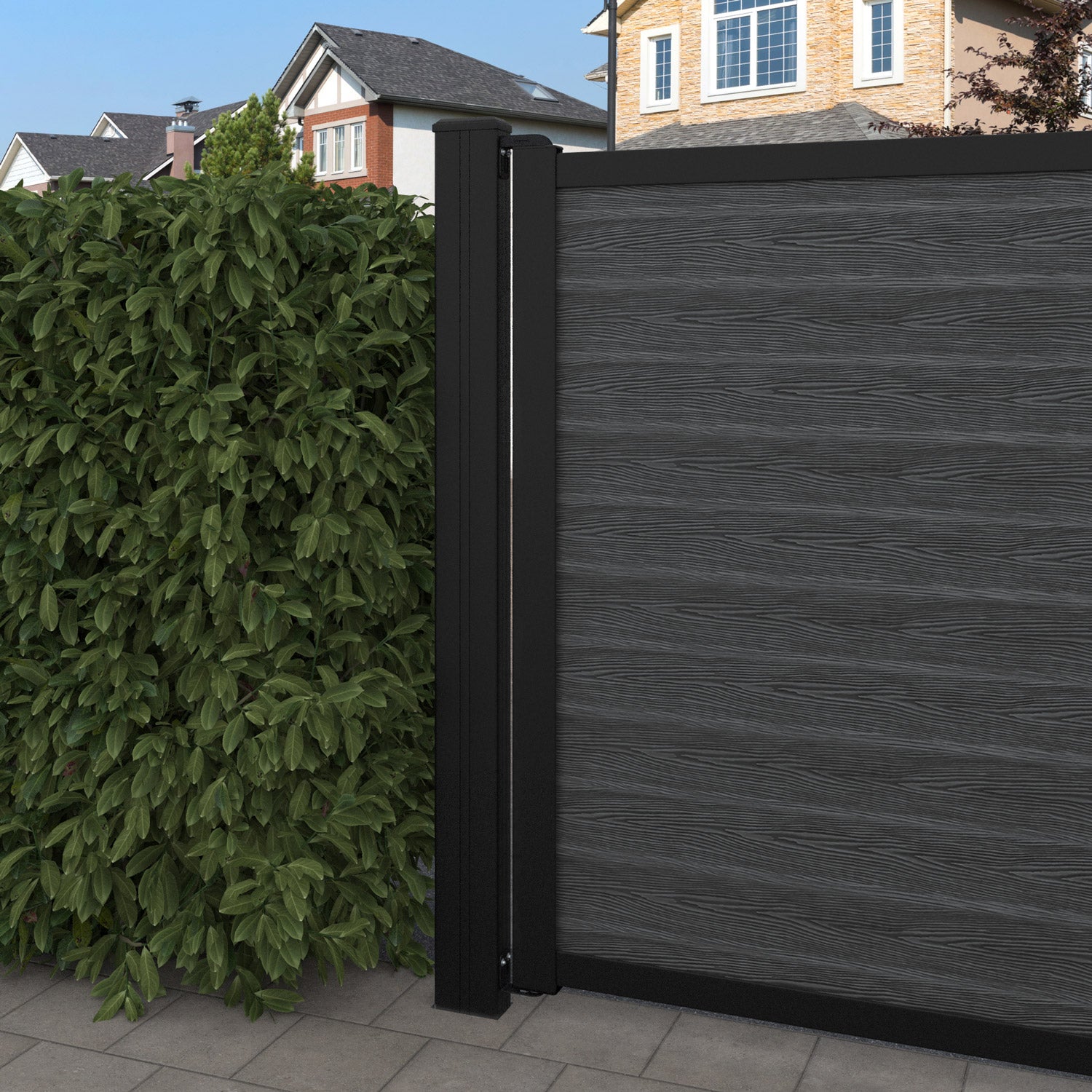 Classic Laurel Curved Top Driveway Gate - Dark Grey - Top Screen