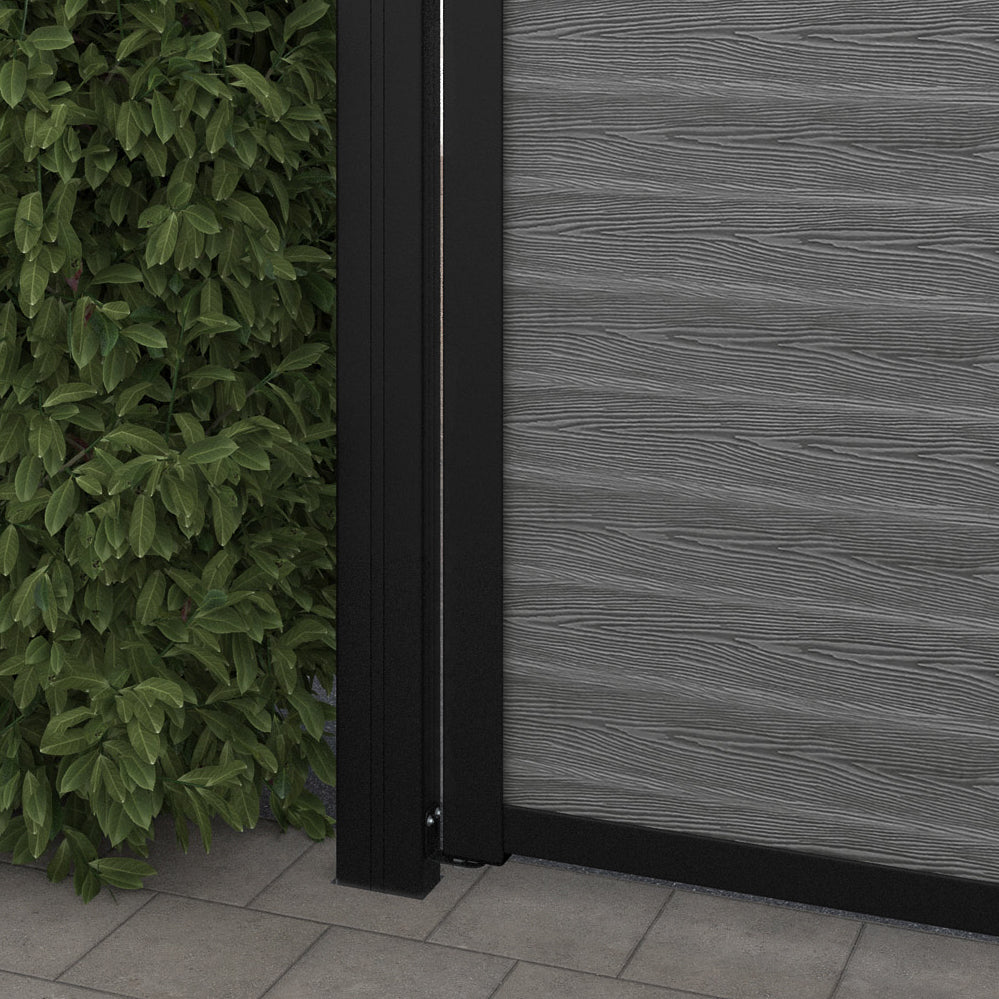 Classic Feather Split Screen Straight Top Driveway Gate - Mid Grey - Top Screen