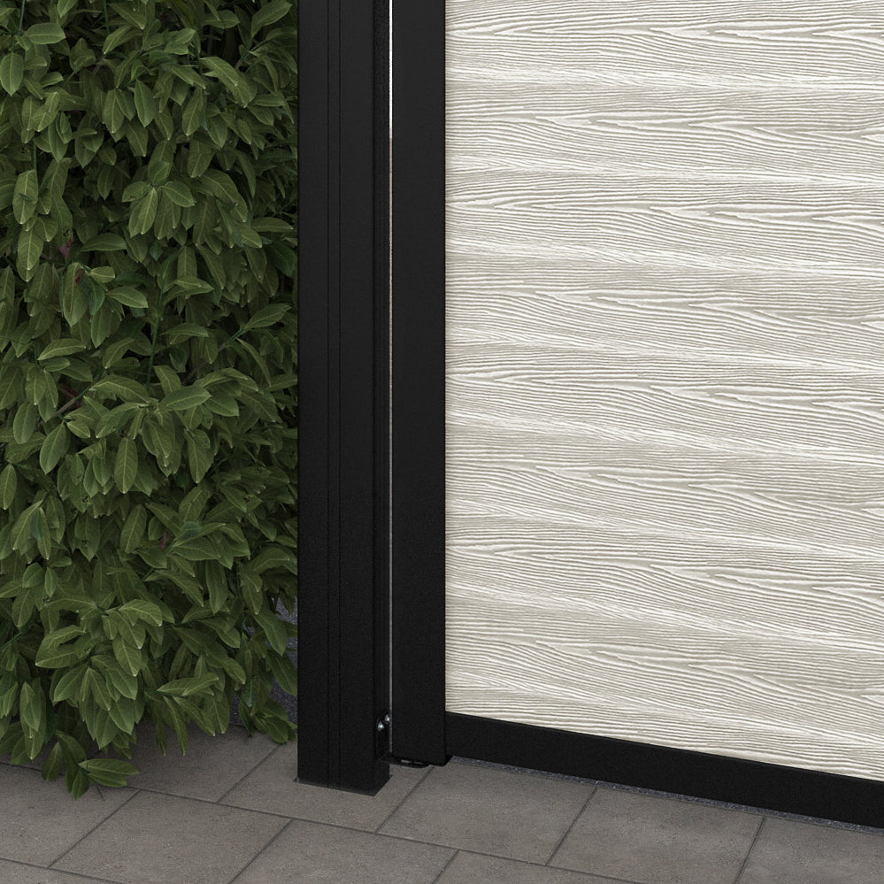 Classic Pebble Split Screen Straight Top Driveway Gate - Light Stone - Top Screen