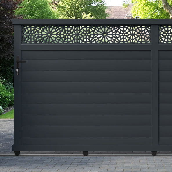 Alnara Aluminium Sliding Straight Top Driveway Gate