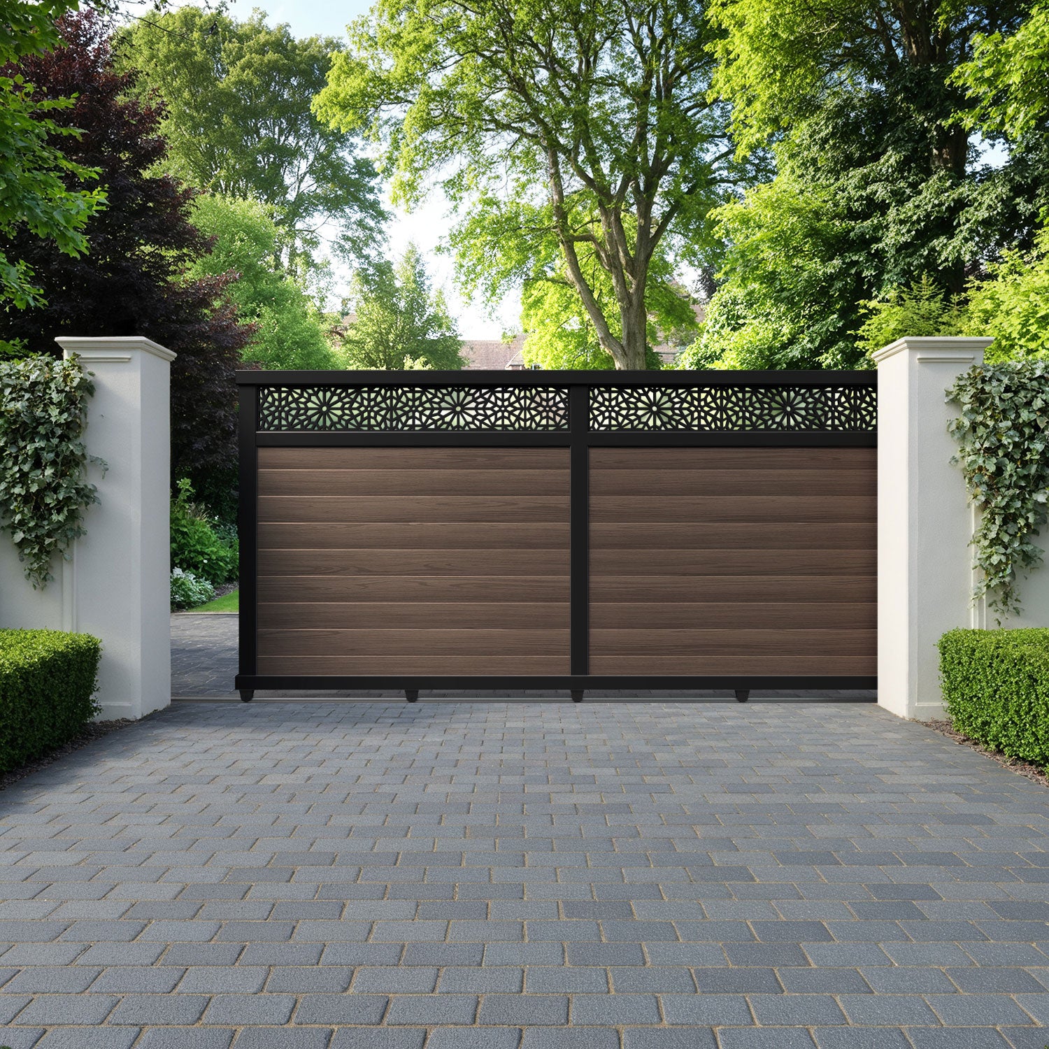 Alnara Aluminium Sliding Straight Top Driveway Gate