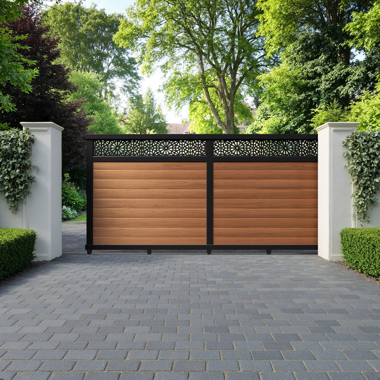 Alnara Aluminium Sliding Straight Top Driveway Gate