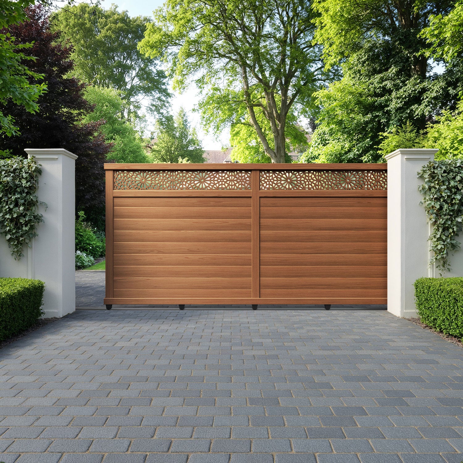 Alnara Aluminium Sliding Straight Top Driveway Gate