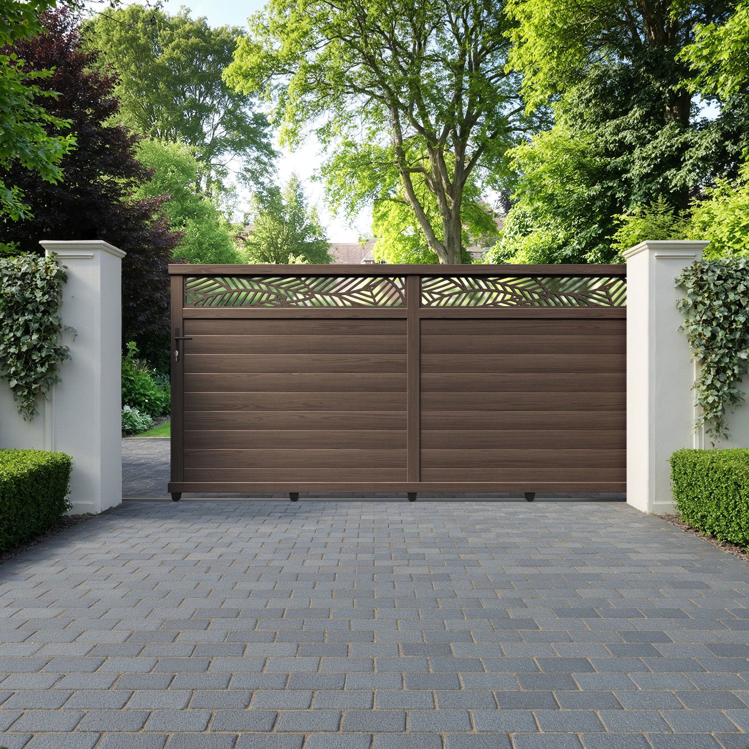 Habitat Aluminium Sliding Straight Top Driveway Gate