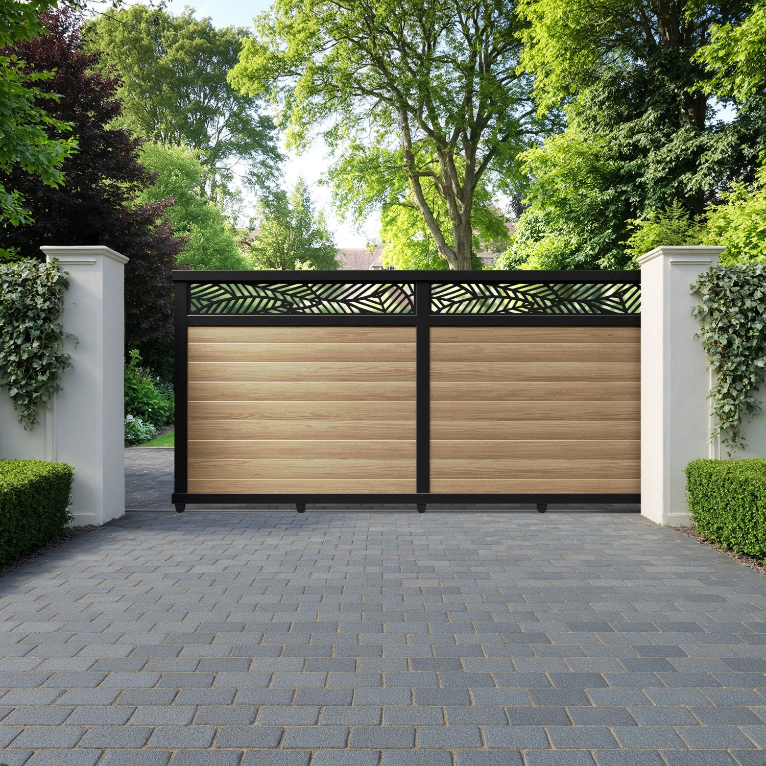 Habitat Aluminium Sliding Straight Top Driveway Gate