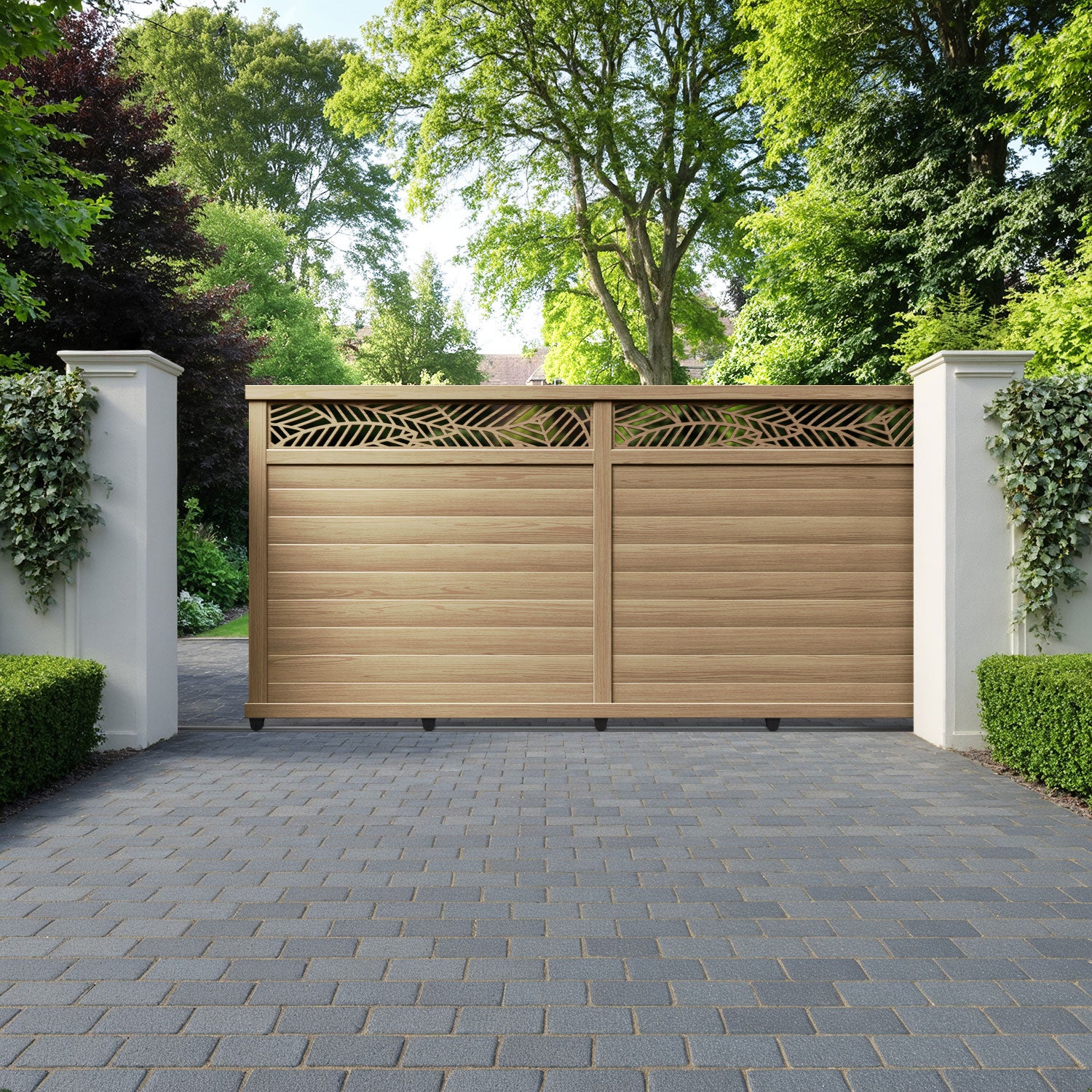 Habitat Aluminium Sliding Straight Top Driveway Gate
