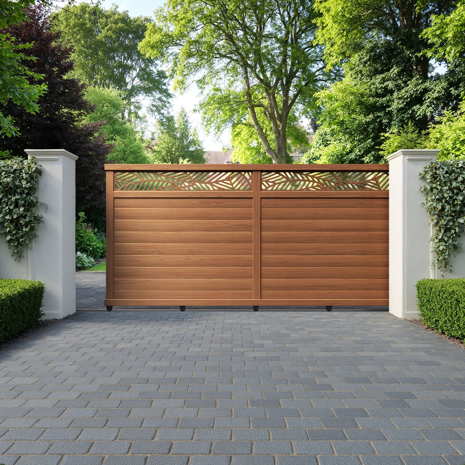 Habitat Aluminium Sliding Straight Top Driveway Gate