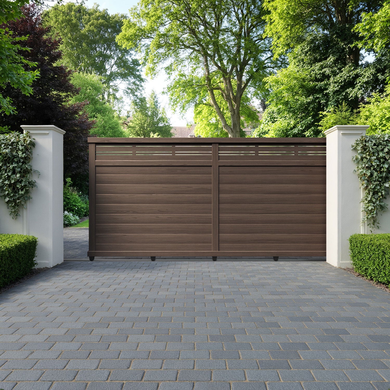 Linea Aluminium Sliding Straight Top Driveway Gate