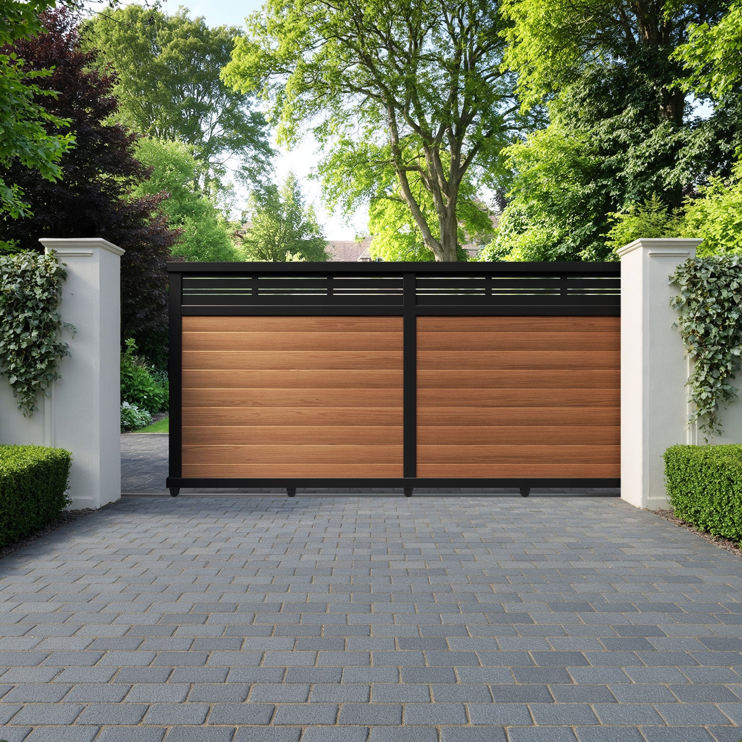 Linea Aluminium Sliding Straight Top Driveway Gate