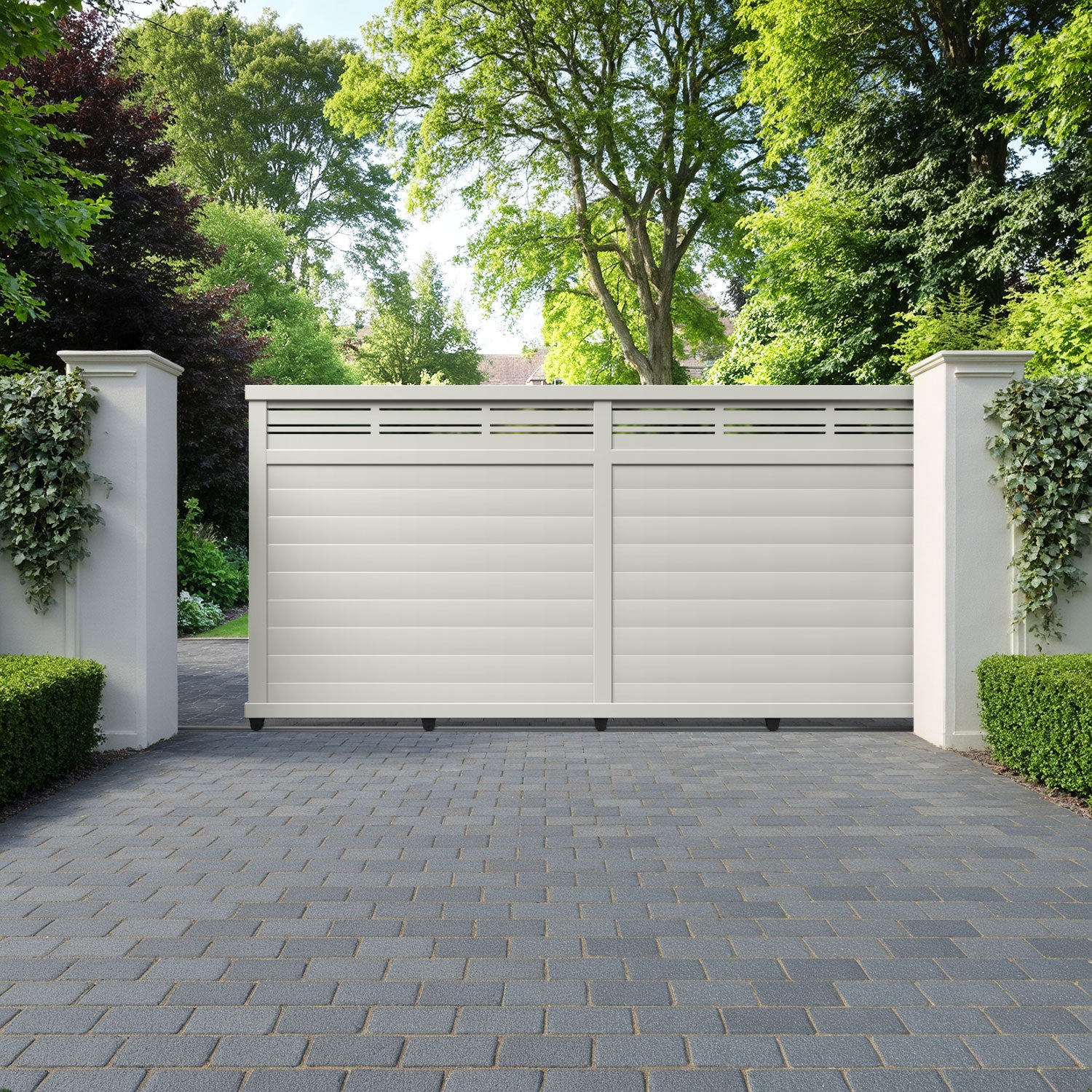 Linea Aluminium Sliding Straight Top Driveway Gate