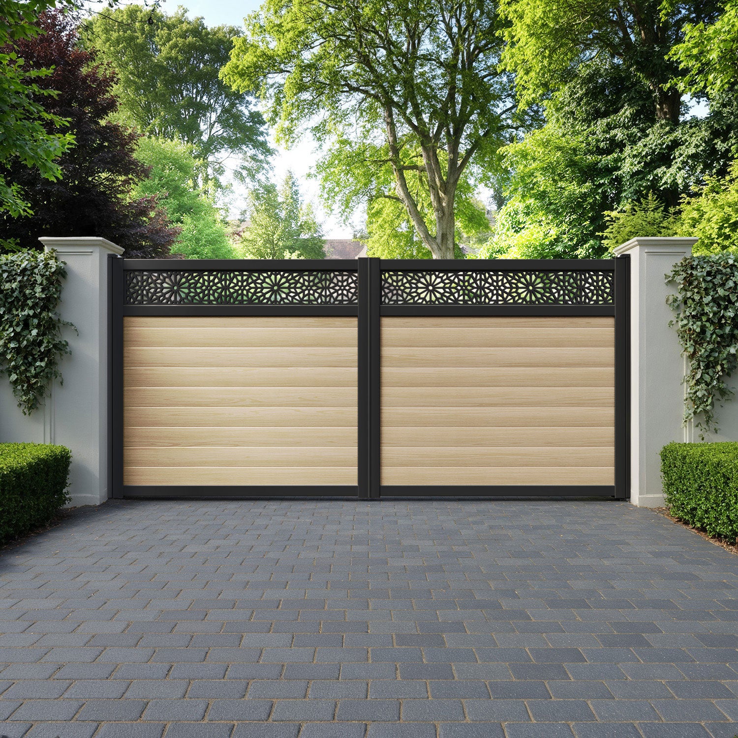 Alnara Aluminium Straight Top Driveway Gate