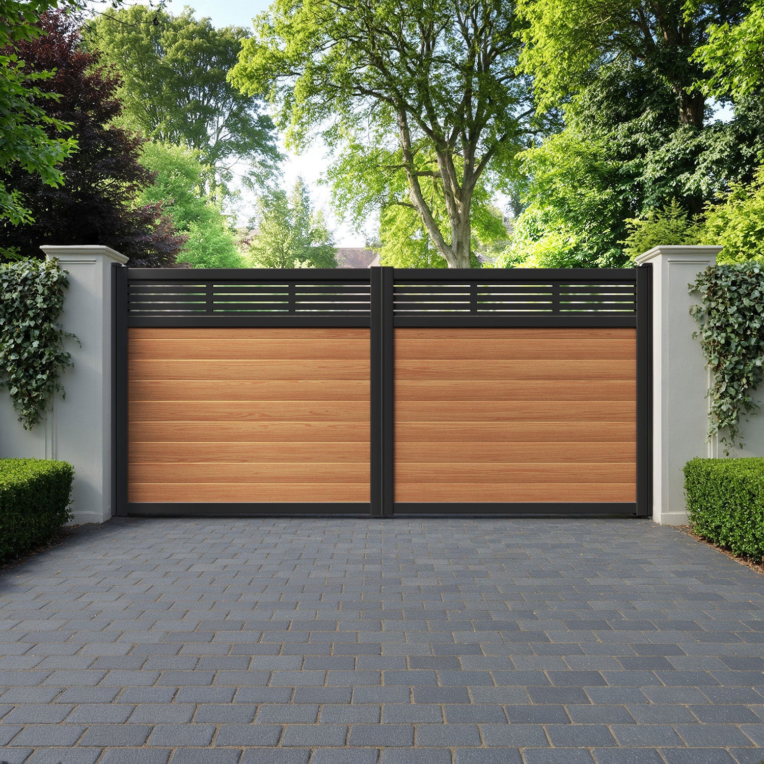 Aspen Aluminium Straight Top Driveway Gate