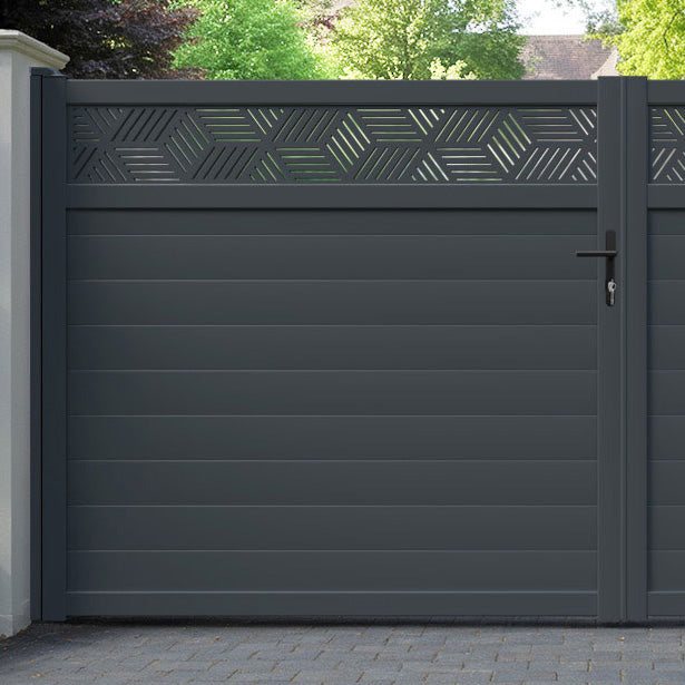 Cubed Aluminium Straight Top Driveway Gate