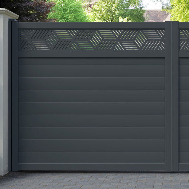 Cubed Aluminium Straight Top Driveway Gate