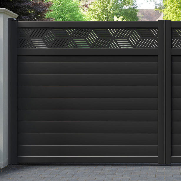 Cubed Aluminium Straight Top Driveway Gate