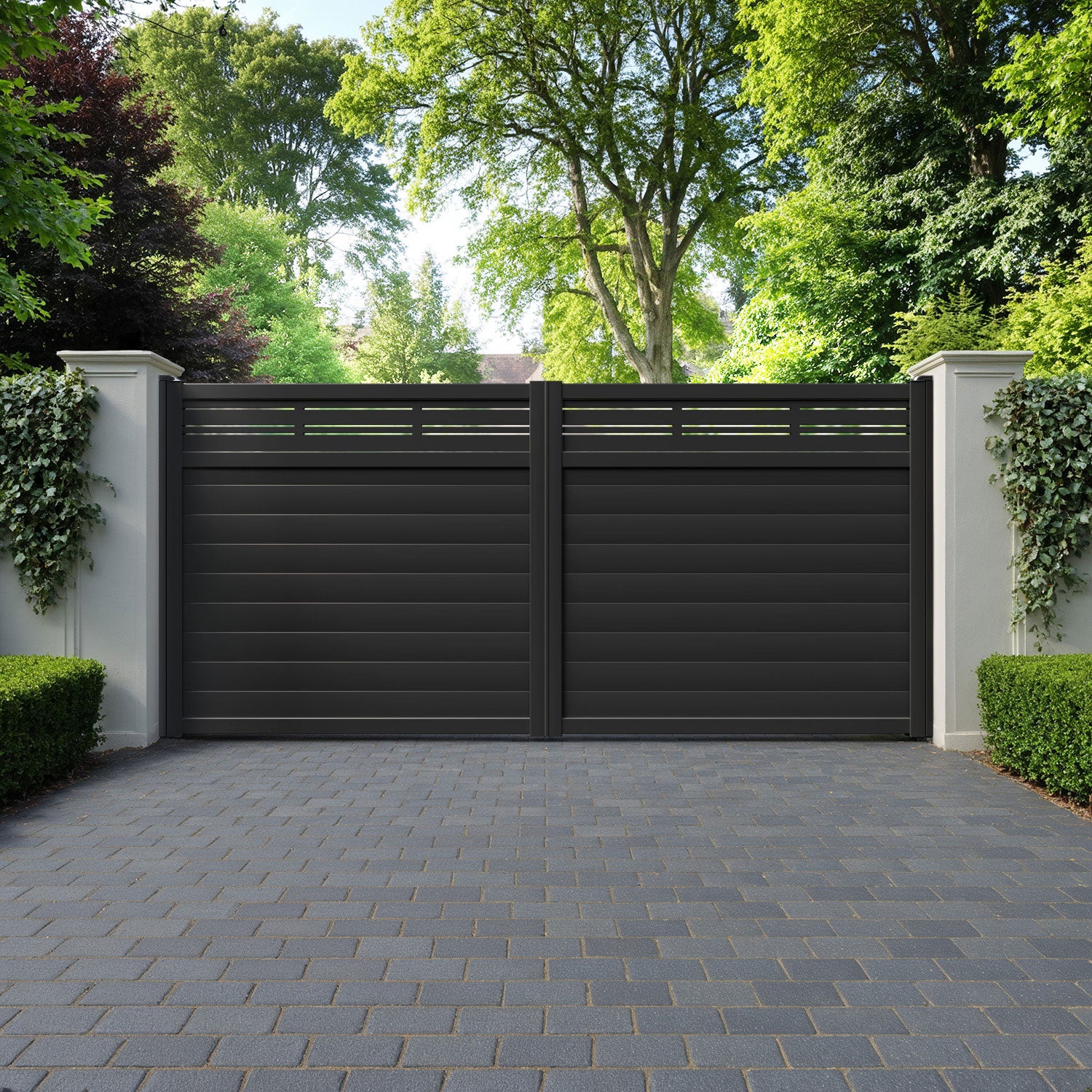 Linea Aluminium Straight Top Driveway Gate