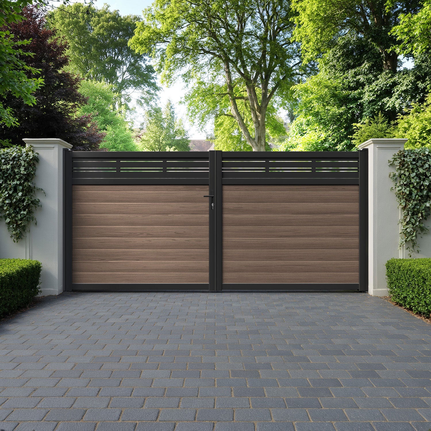 Linea Aluminium Straight Top Driveway Gate