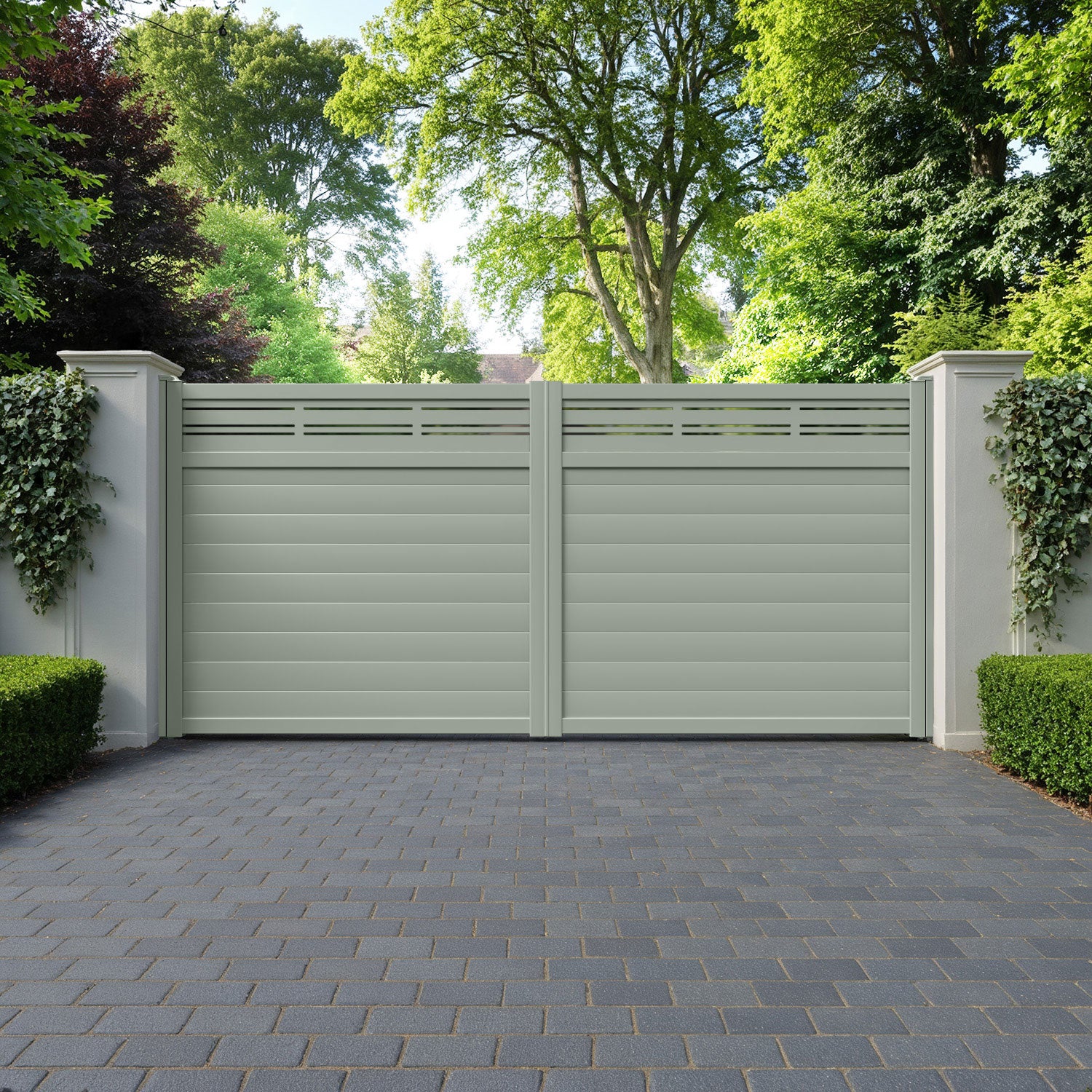Linea Aluminium Straight Top Driveway Gate