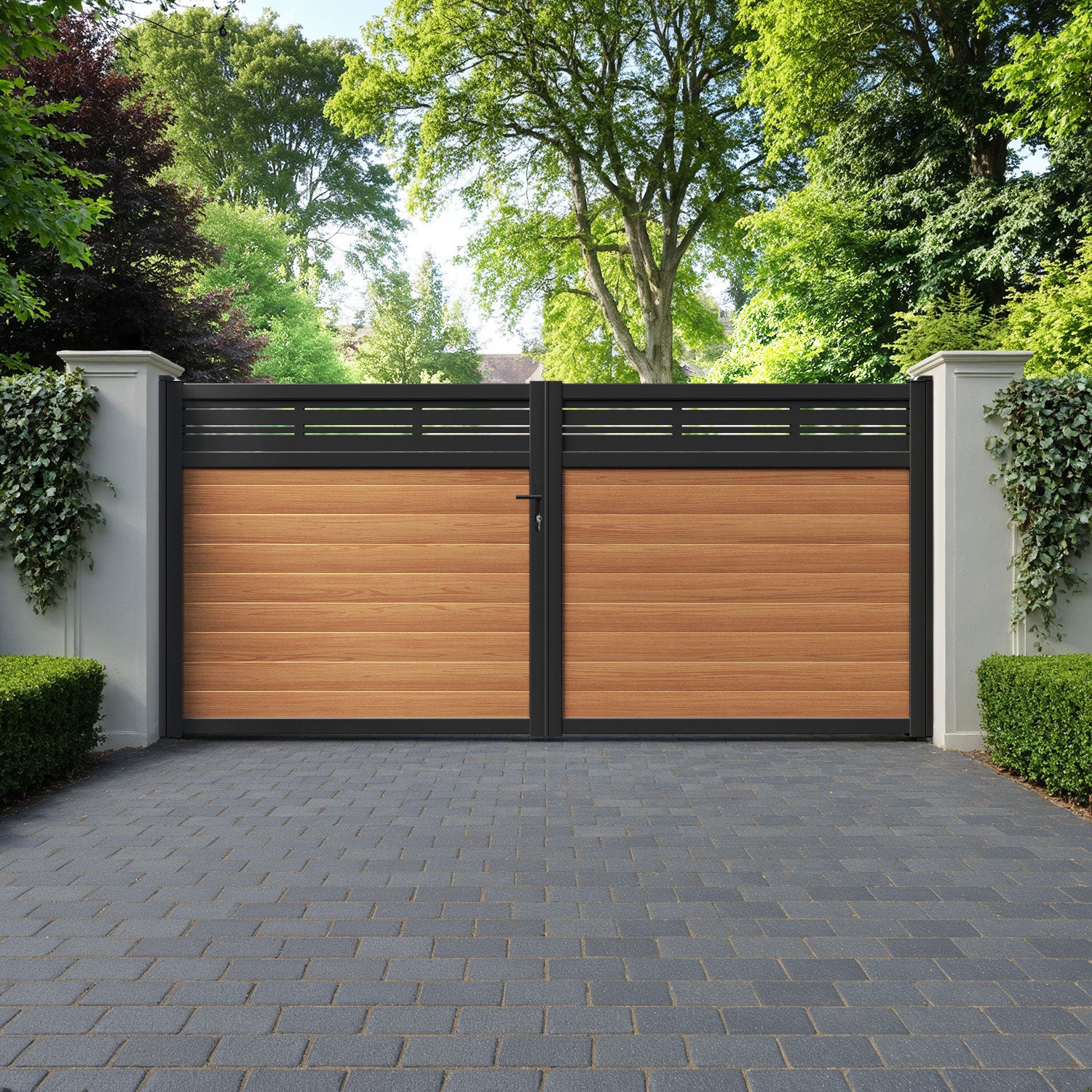 Linea Aluminium Straight Top Driveway Gate