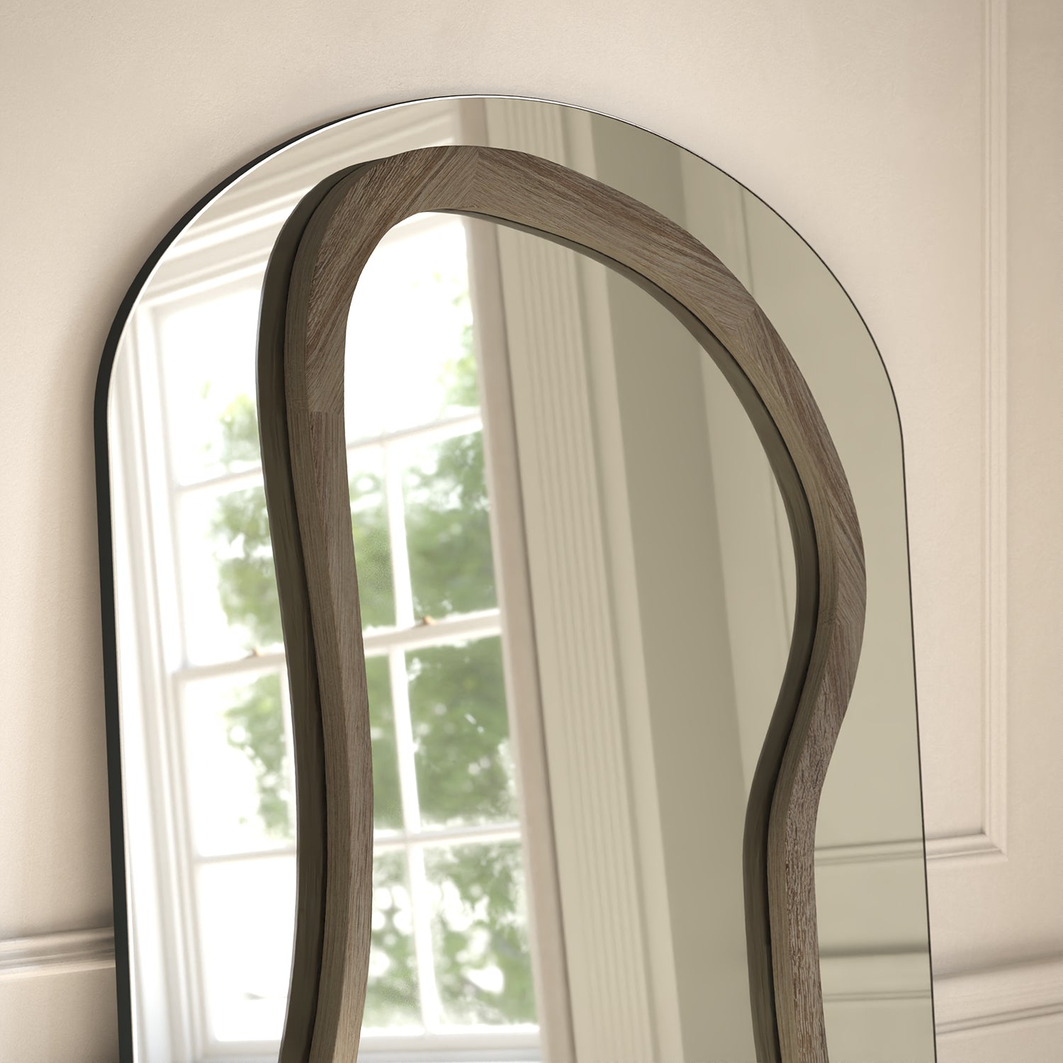Eclipse Frame Within Arched Full-Length Leaner Mirror - with LED