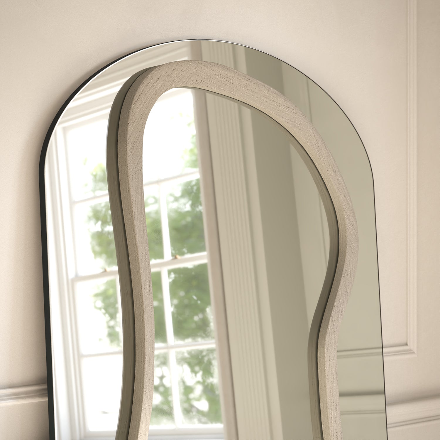 Eclipse Frame Within Arched Full-Length Leaner Mirror - with LED