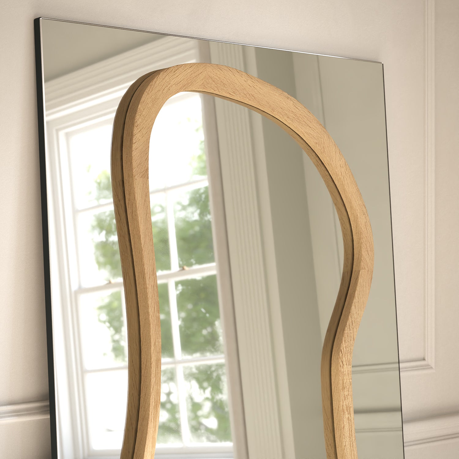 Eclipse Frame Within Rectangular Full-Length Leaner Mirror