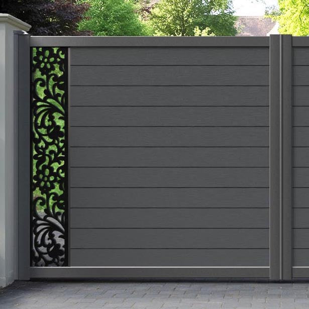 Fusion Eden Straight Top Driveway Gate - Dark Grey - End Screen