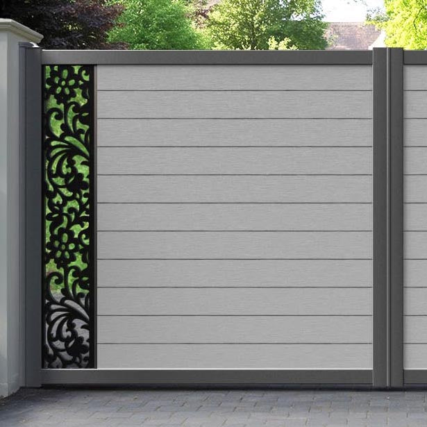 Fusion Eden Straight Top Driveway Gate - Light Grey - End Screen