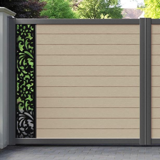 Fusion Eden Straight Top Driveway Gate - Light Oak - End Screen