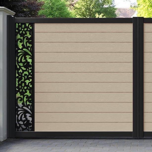 Fusion Eden Straight Top Driveway Gate - Light Oak - End Screen