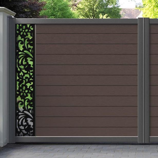 Fusion Eden Straight Top Driveway Gate - Mid Brown - End Screen