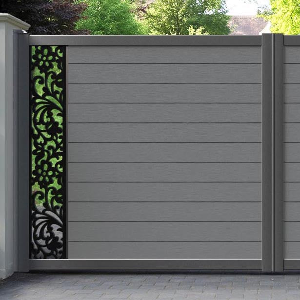 Fusion Eden Straight Top Driveway Gate - Mid Grey - End Screen