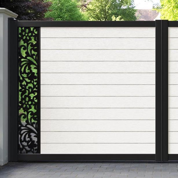 Fusion Eden Straight Top Driveway Gate - Light Stone - End Screen